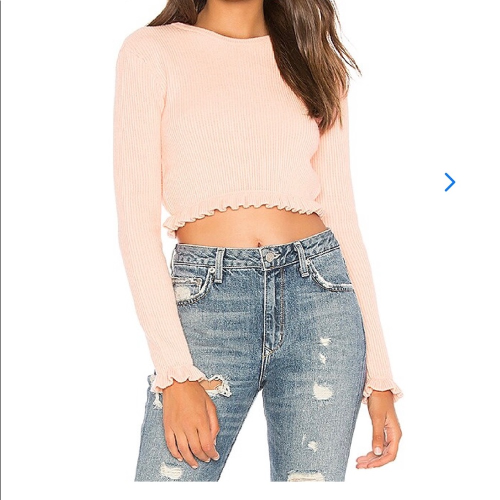 Lovers & Friends Irene Crop Sweater in Light Pink